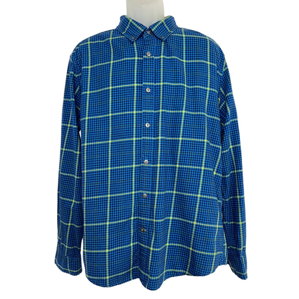 Tommy Hilfiger Mens Plaid‎ Shirt Size XL Button Up Custom Fit Long Sleeve Collar
